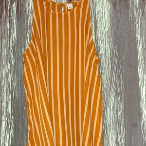 striped button back top